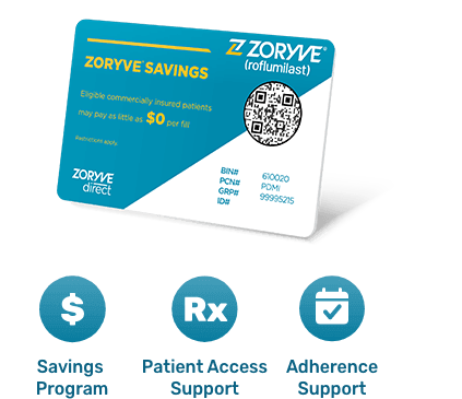 The ZORYVE Savings Card is available