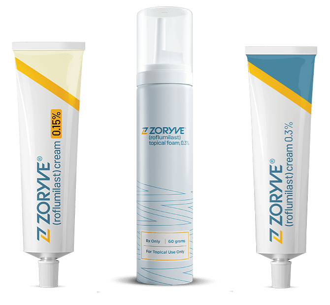 ZORYVE (roflumilast) cream 0.15%, ZORYVE (roflumilast) foam 0.3% and ZORYVE (roflumilast) cream 0.3%